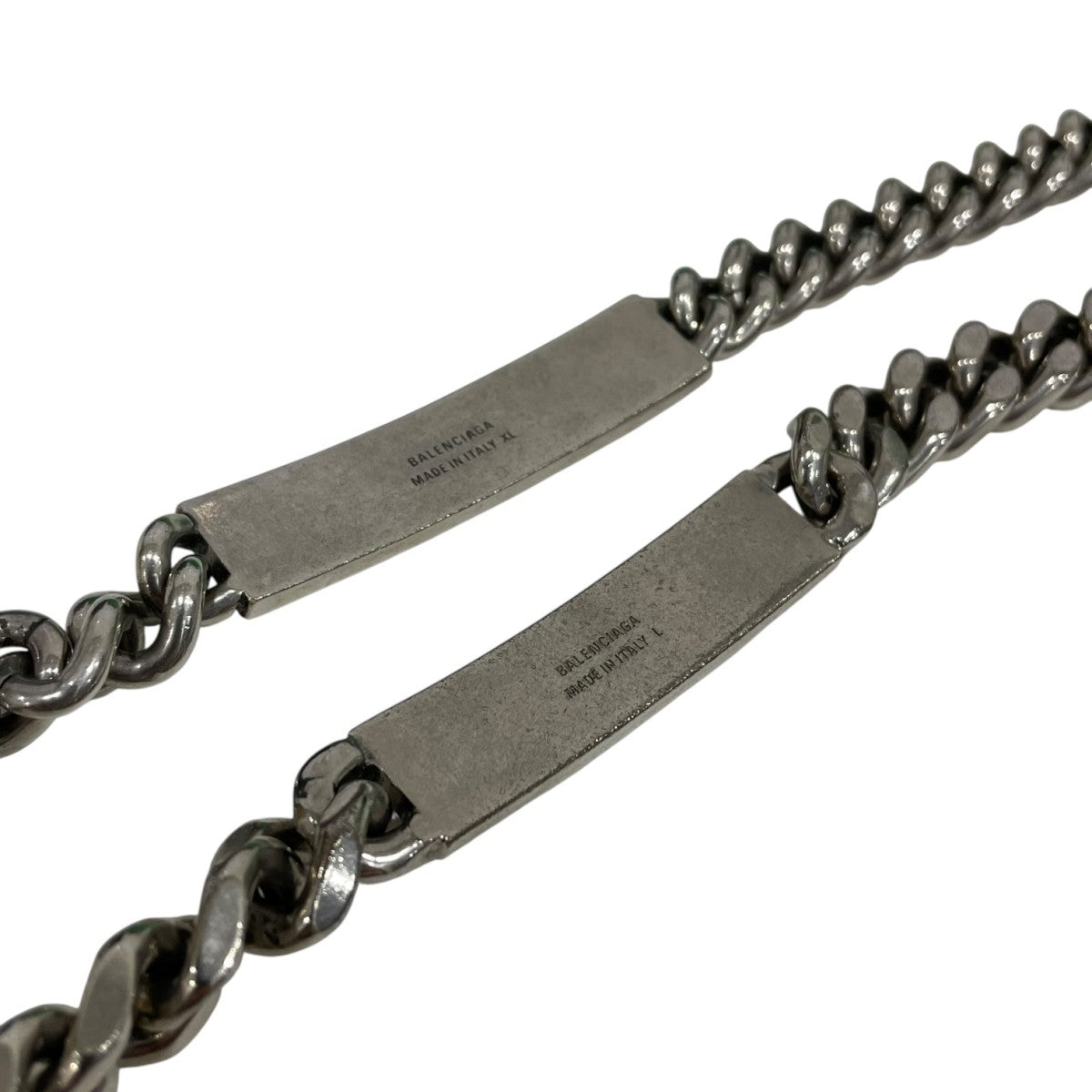 BALENCIAGA(バレンシアガ) プレート チェーンネックレス シルバー