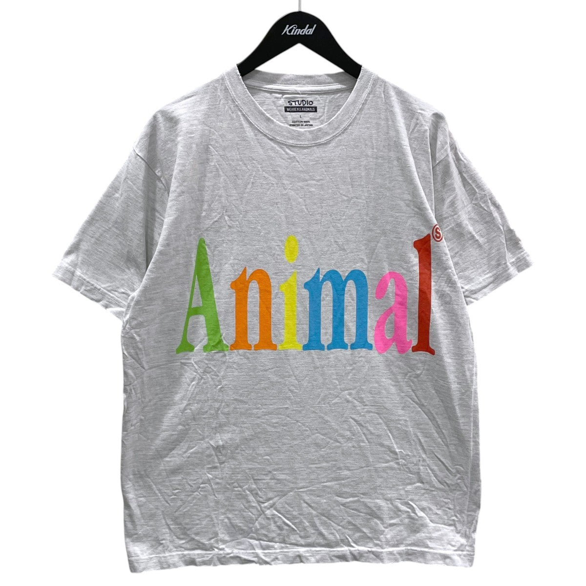 24SS ダメージ加工プリントTシャツ Animals Letter T-SHIRT アニマル レター ティーシャツ