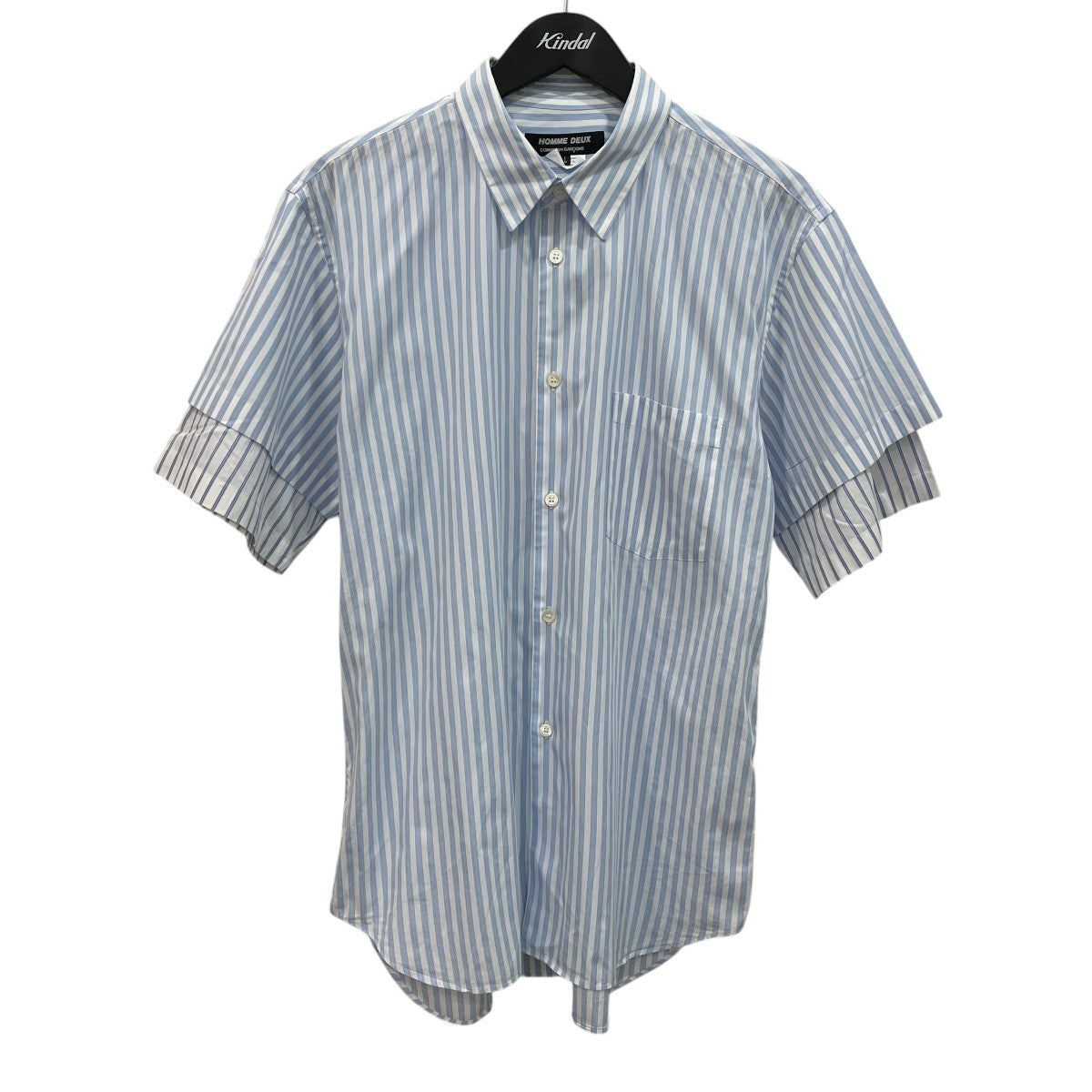 COMME des GARCONS HOMME DEUX ストライプ半袖シャツDKB045 古着・中古-1枚目のアイテム画像