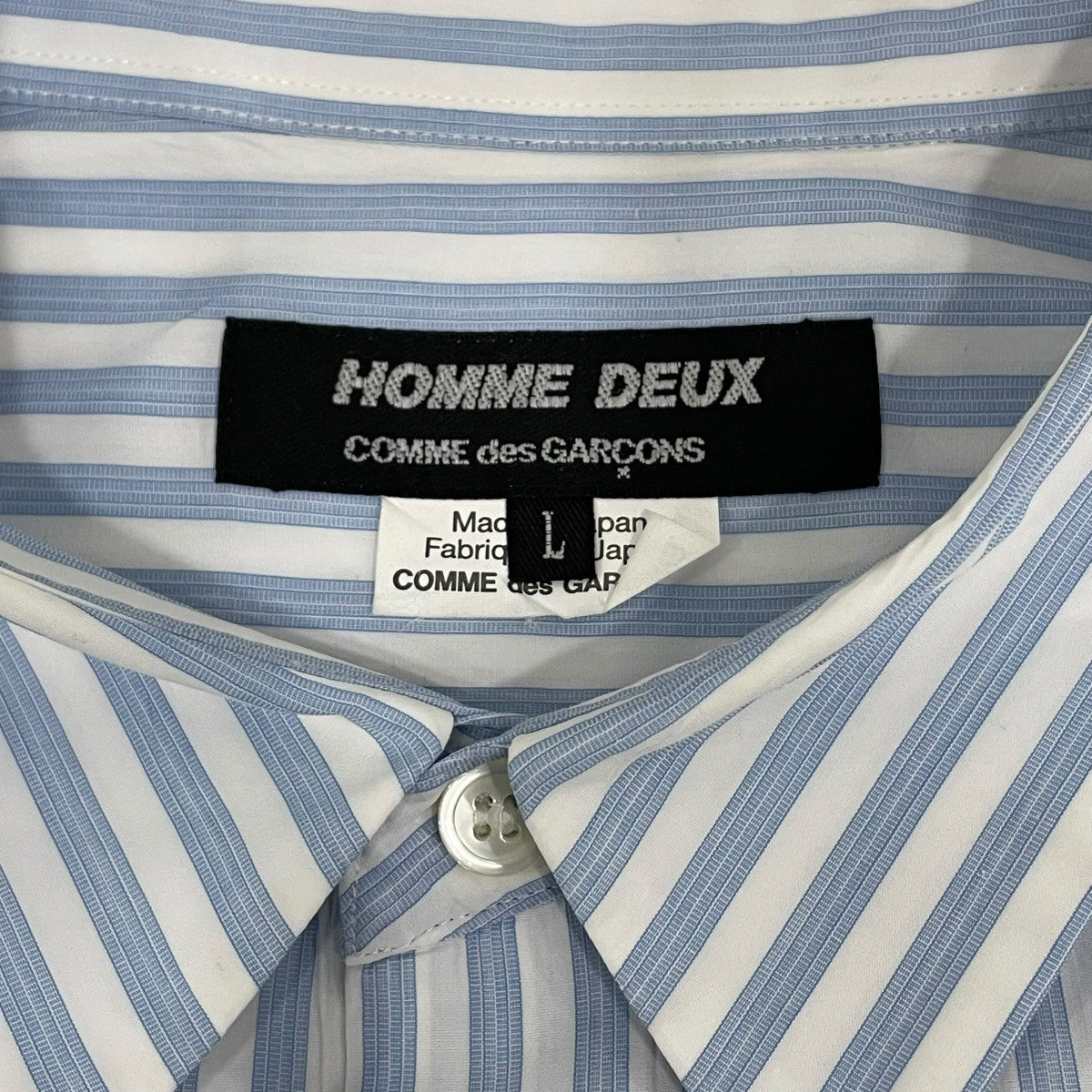 COMME des GARCONS HOMME DEUX ストライプ半袖シャツDKB045 古着・中古-6枚目のアイテム画像