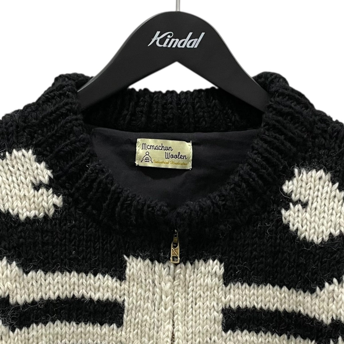 MacMahon Knitting Mills 25AW ジップアップニットジャケット Knit MA1-Bone ニットMA-1 ボーン 古着・中古-3枚目のアイテム画像