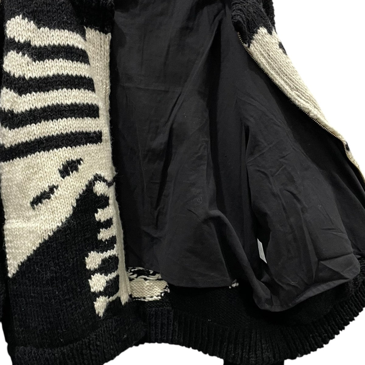 MacMahon Knitting Mills 25AW ジップアップニットジャケット Knit MA1-Bone ニットMA-1 ボーン 古着・中古-4枚目のアイテム画像