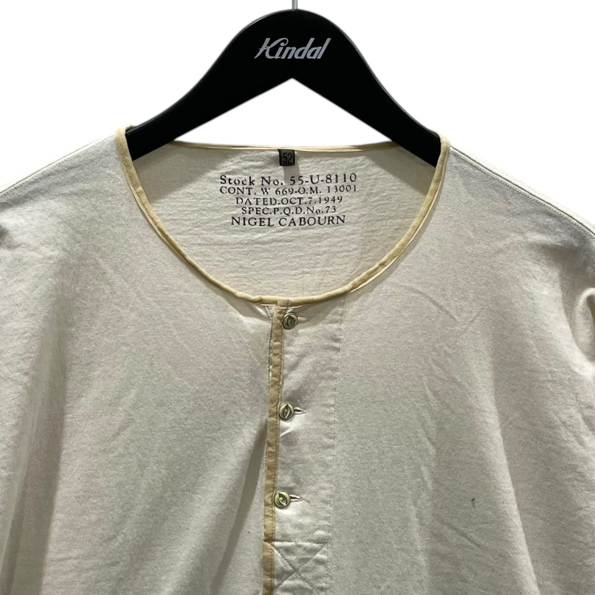 NIGEL CABOURN 50s ヘンリーネックシャツ 50s HENLEY NECK SHIRT 8050-00-21025 古着・中古-3枚目のアイテム画像