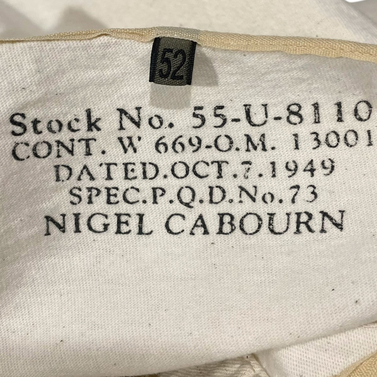 NIGEL CABOURN 50s ヘンリーネックシャツ 50s HENLEY NECK SHIRT 8050-00-21025 古着・中古-5枚目のアイテム画像
