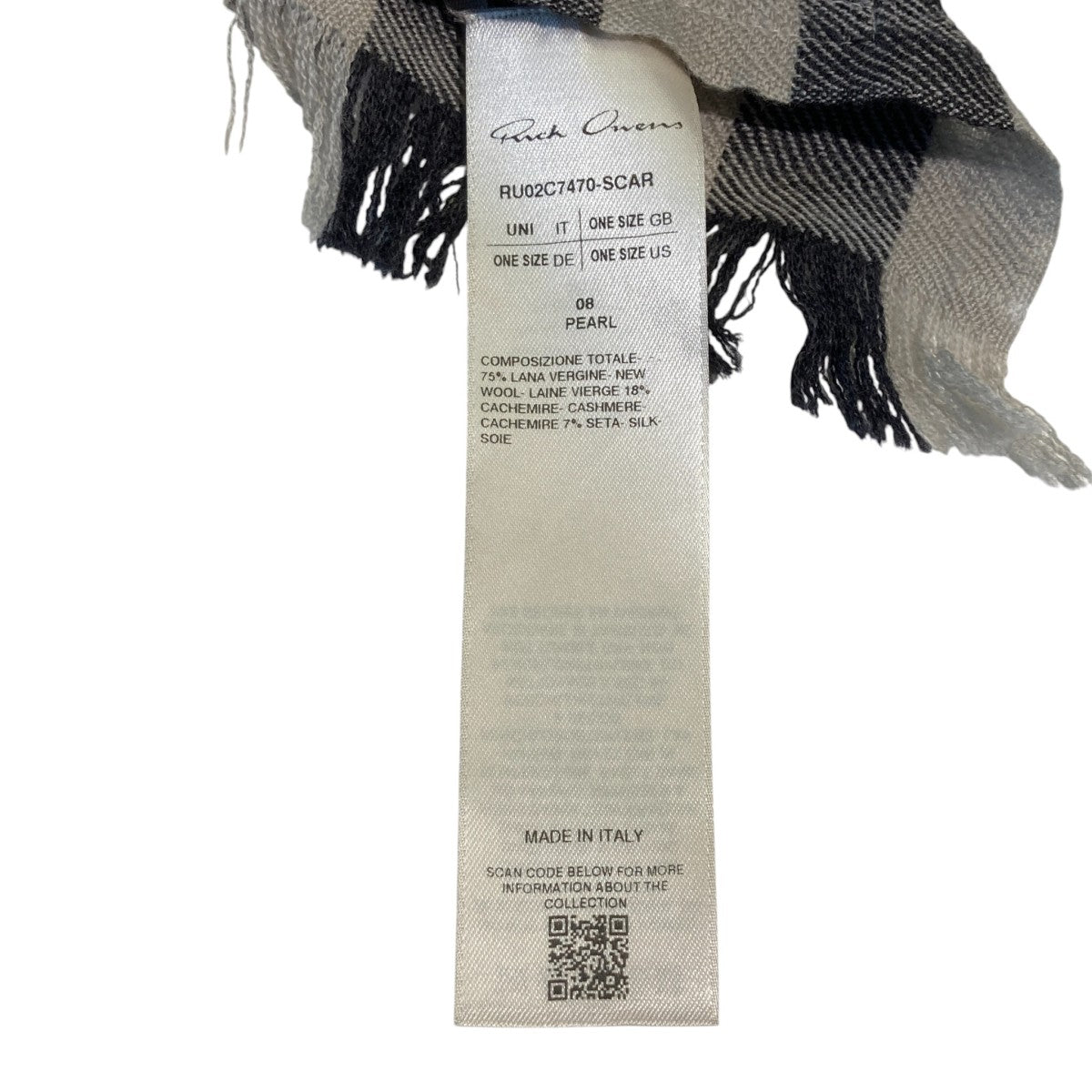 23AWChecked Frayed Edge ScarfチェックストールRU02C7470SCAR