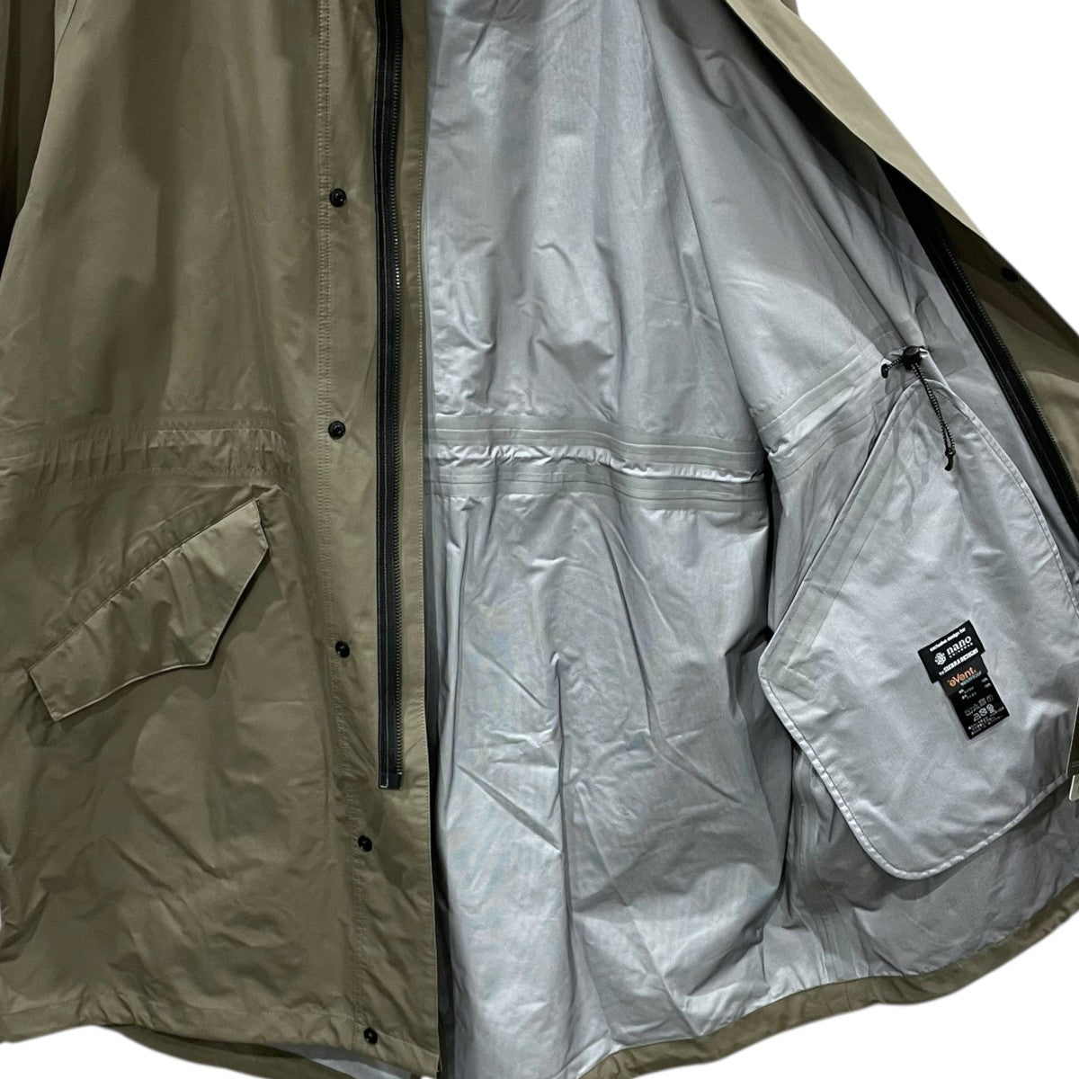 SIERRA DESIGNS × nano universe / モッズコート/L/ナイロン/668-1111008 SIERRA DESIGNS×nano・universe 21SS フーデッドナイロンロングコート