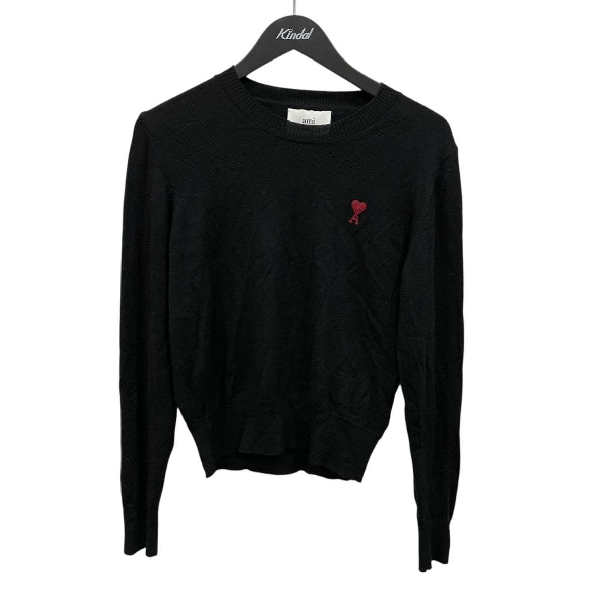 AMI PARISメリノウール ニット　ブラック AMI PARIS(アミパリス) メリノウールニット セーター薄手ニット