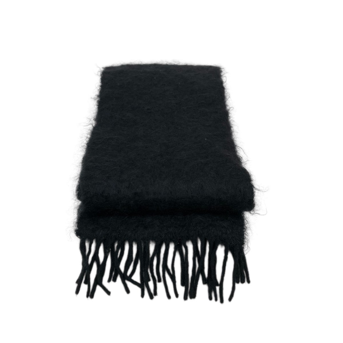 LOEWE(ロエベ) ブローチ付き フリンジマフラー ブラック｜【公式