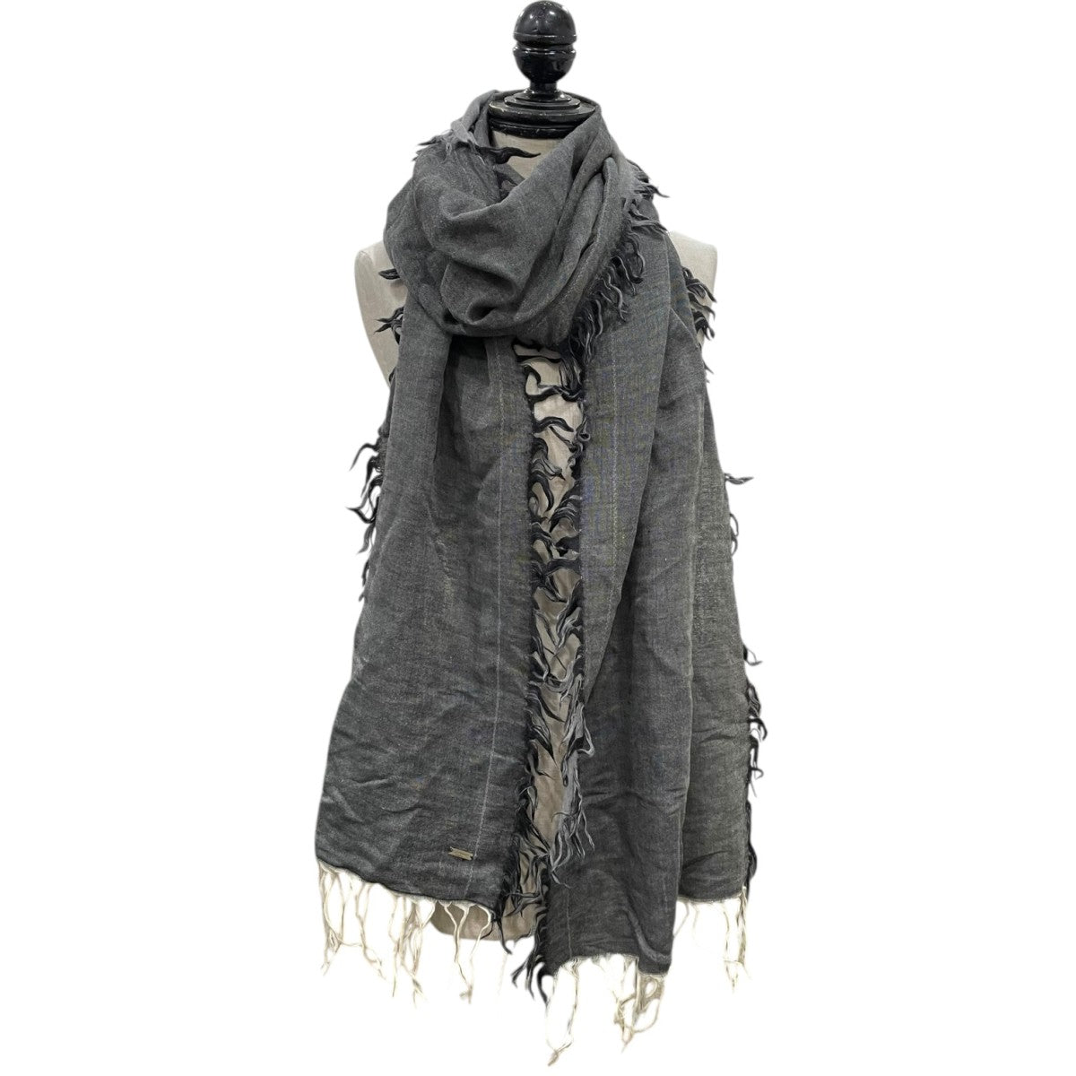 Dior Homme(ディオールオム) フリンジスカーフ グレー｜【公式
