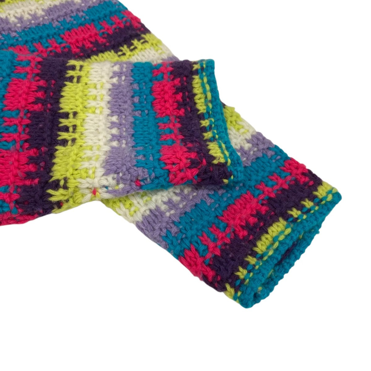 lucien pellat-finet(ルシアンペラフィネ) 厚手ニット ブルー×ピンク