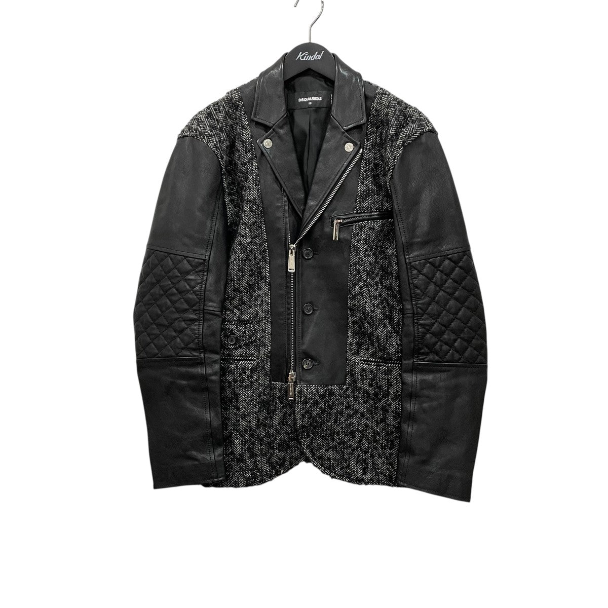 DSQUARED2(ディースクエアード) ウール切り替えレザーテーラード