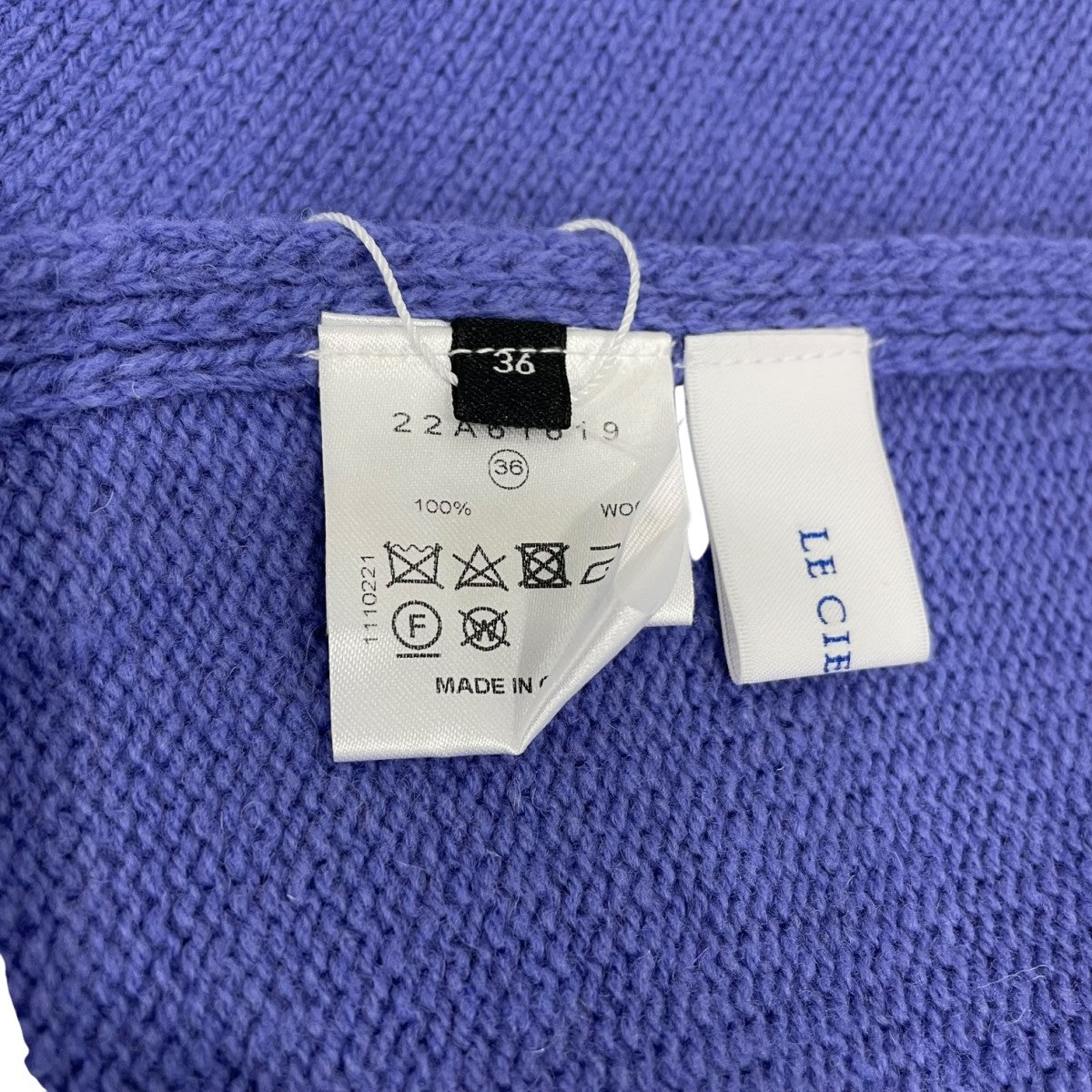 LE CIEL BLEU(ルシェルブルー) ニット22A61619 22A61619 パープル