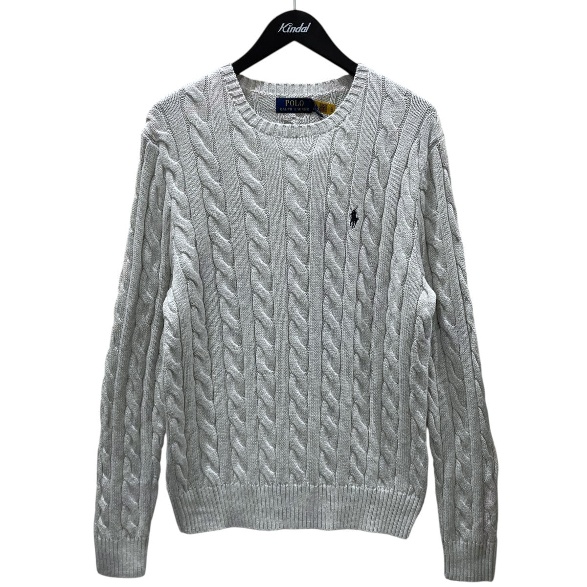 ケーブル編みコットンクルーネックニットセーター Cotton Crewneck Sweater MNPOSWE16821541