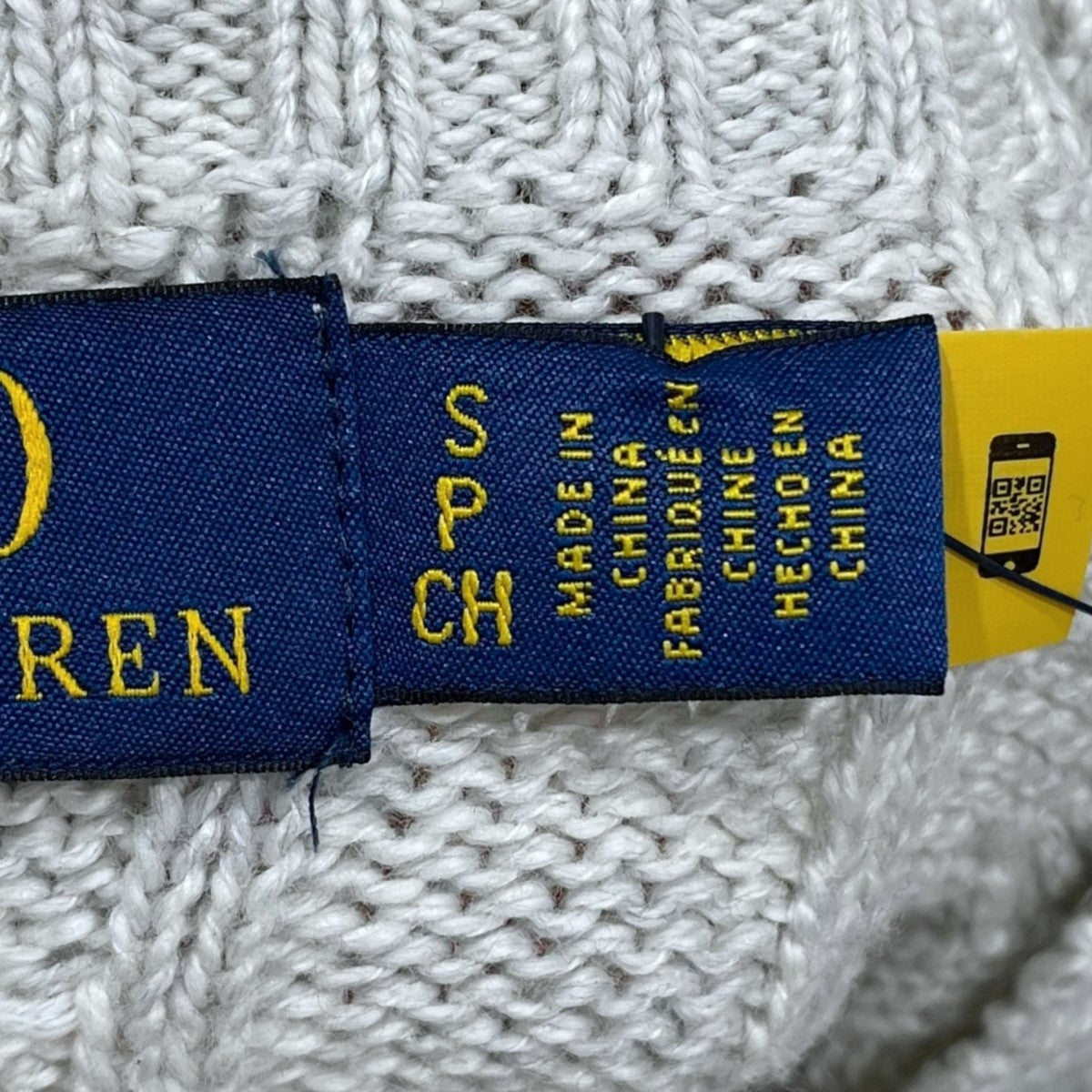 ケーブル編みコットンクルーネックニットセーター Cotton Crewneck Sweater MNPOSWE16821541