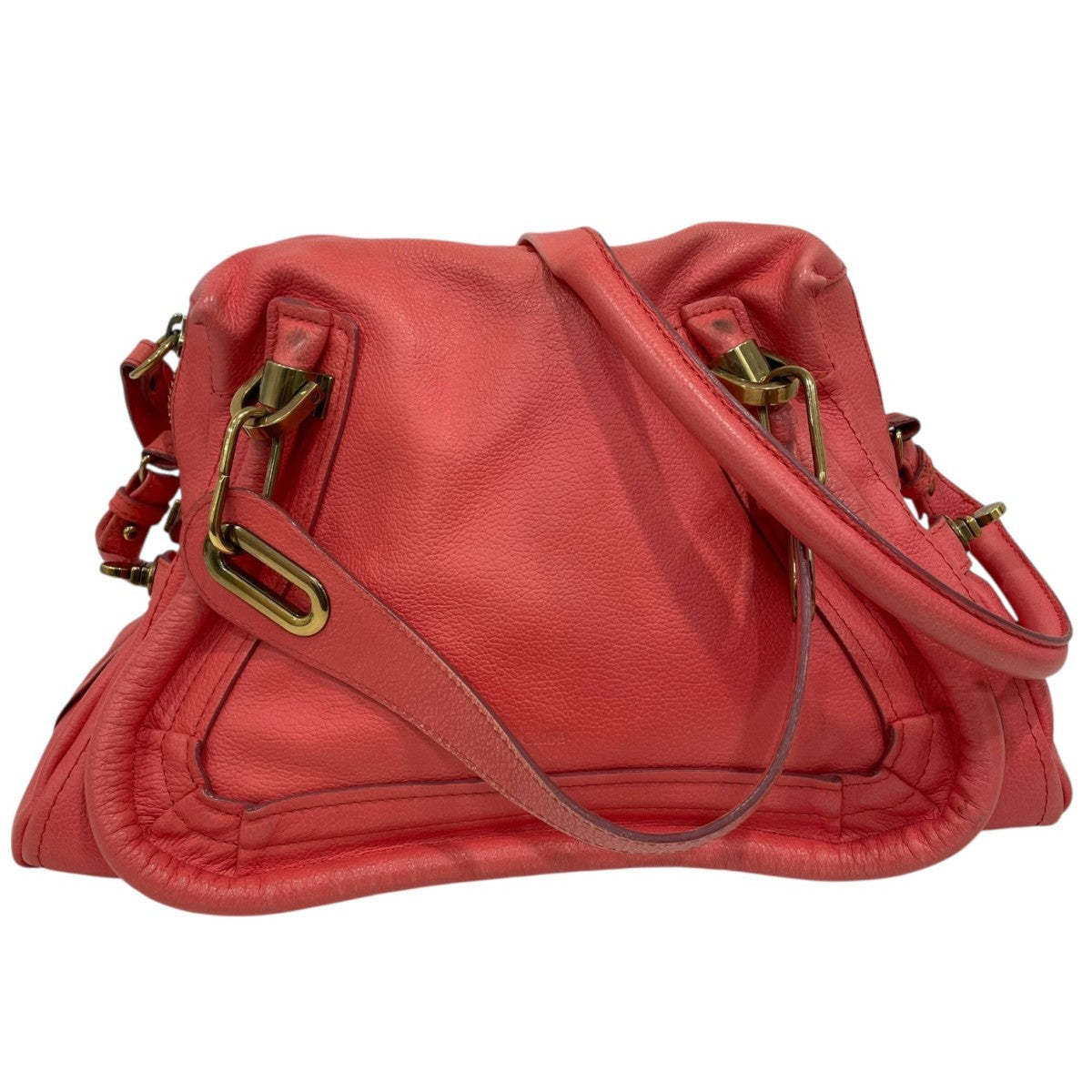 Chloé Paraty Shoulder Bag 2way ric シャイニーレザー製Paraty 24スモールバッグ ベージュ - Chloé