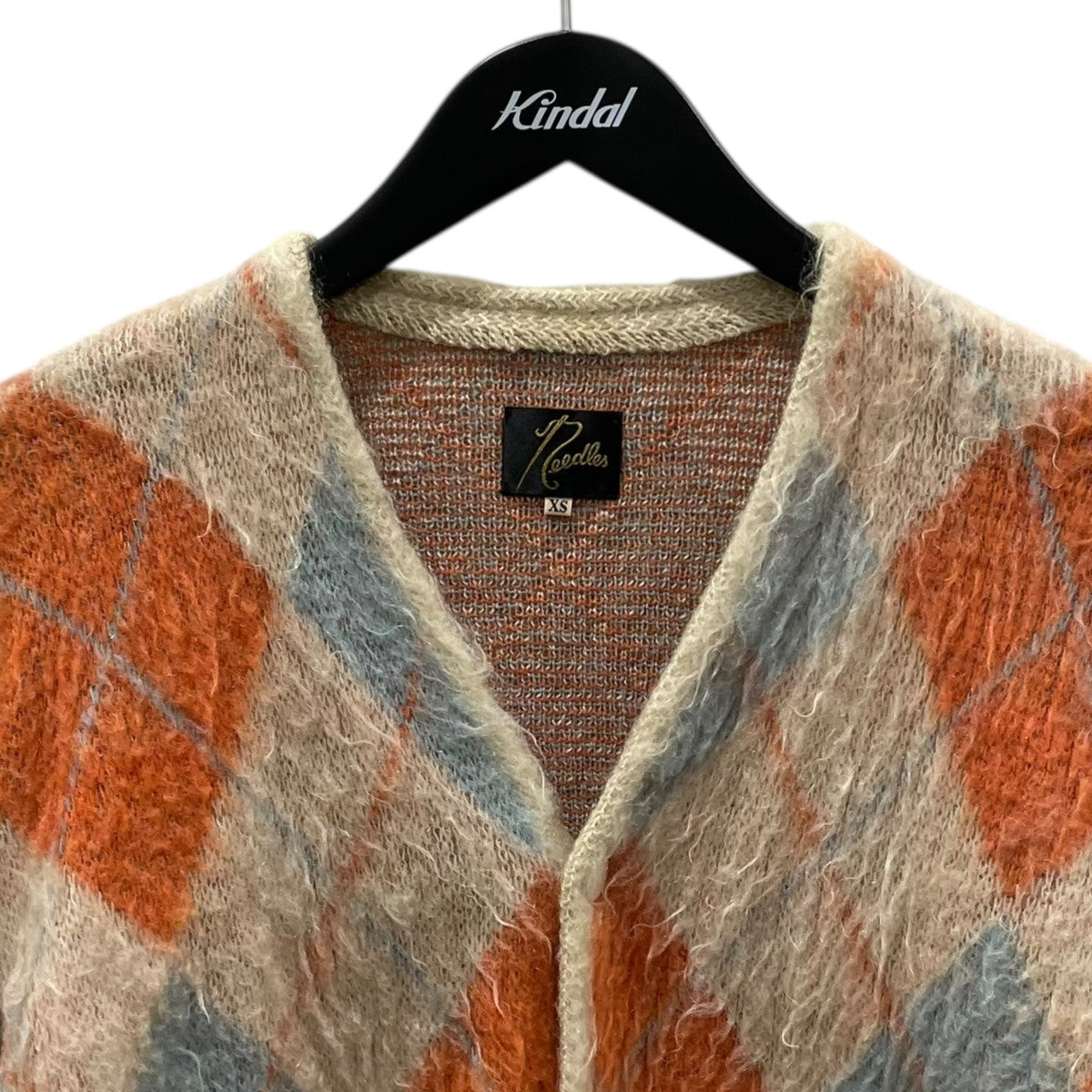 Needles×BEAMS BOY 19AW アーガイル柄モヘアカーディガン Mohair