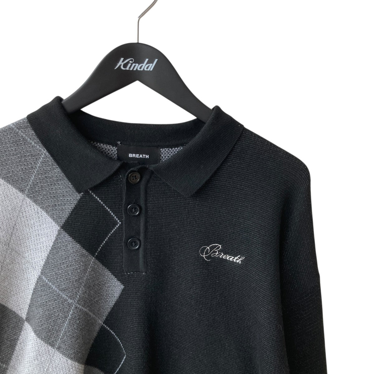 BREATH ARGYLE KNIT POLOニットポロシャツBR25AW-N3009 古着・中古-3枚目のアイテム画像