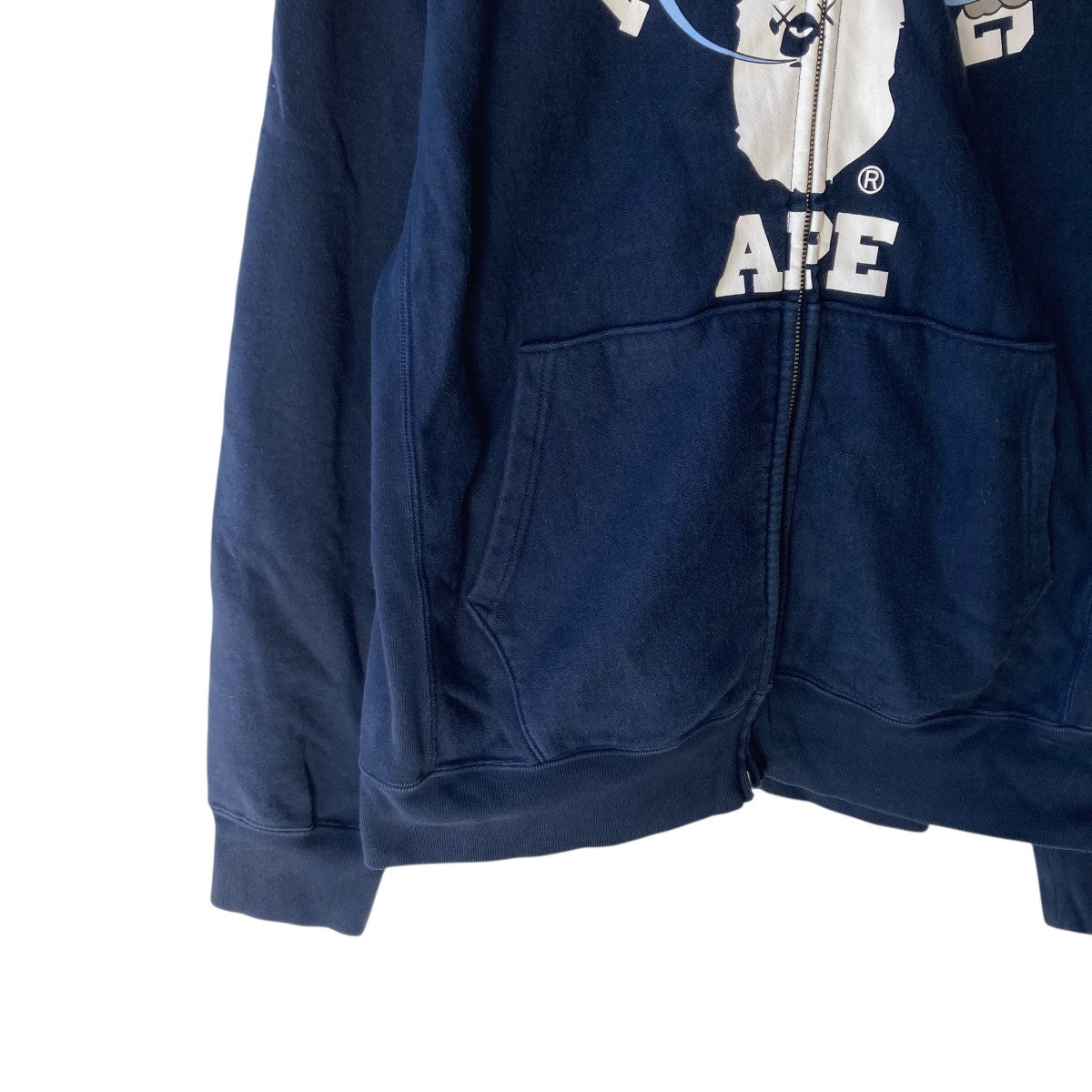 BAPE BY A BATHING APE×KAWS ジップパーカー ネイビー サイズ M