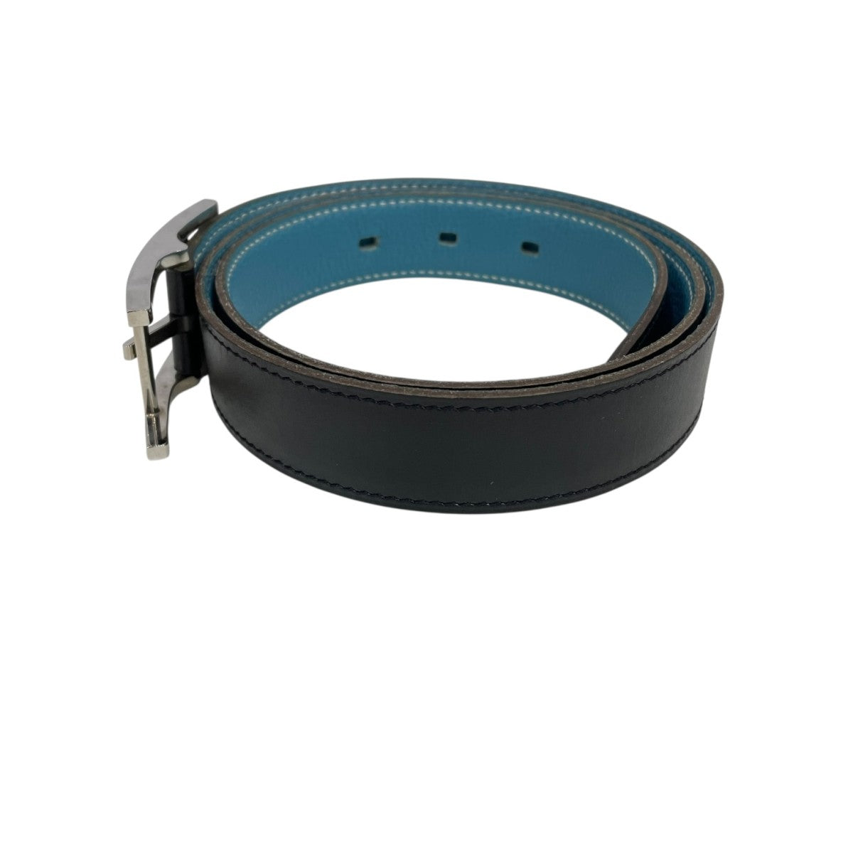 HERMES(エルメス) ブルージーンレザーベルト ブルー×ブラック｜【公式