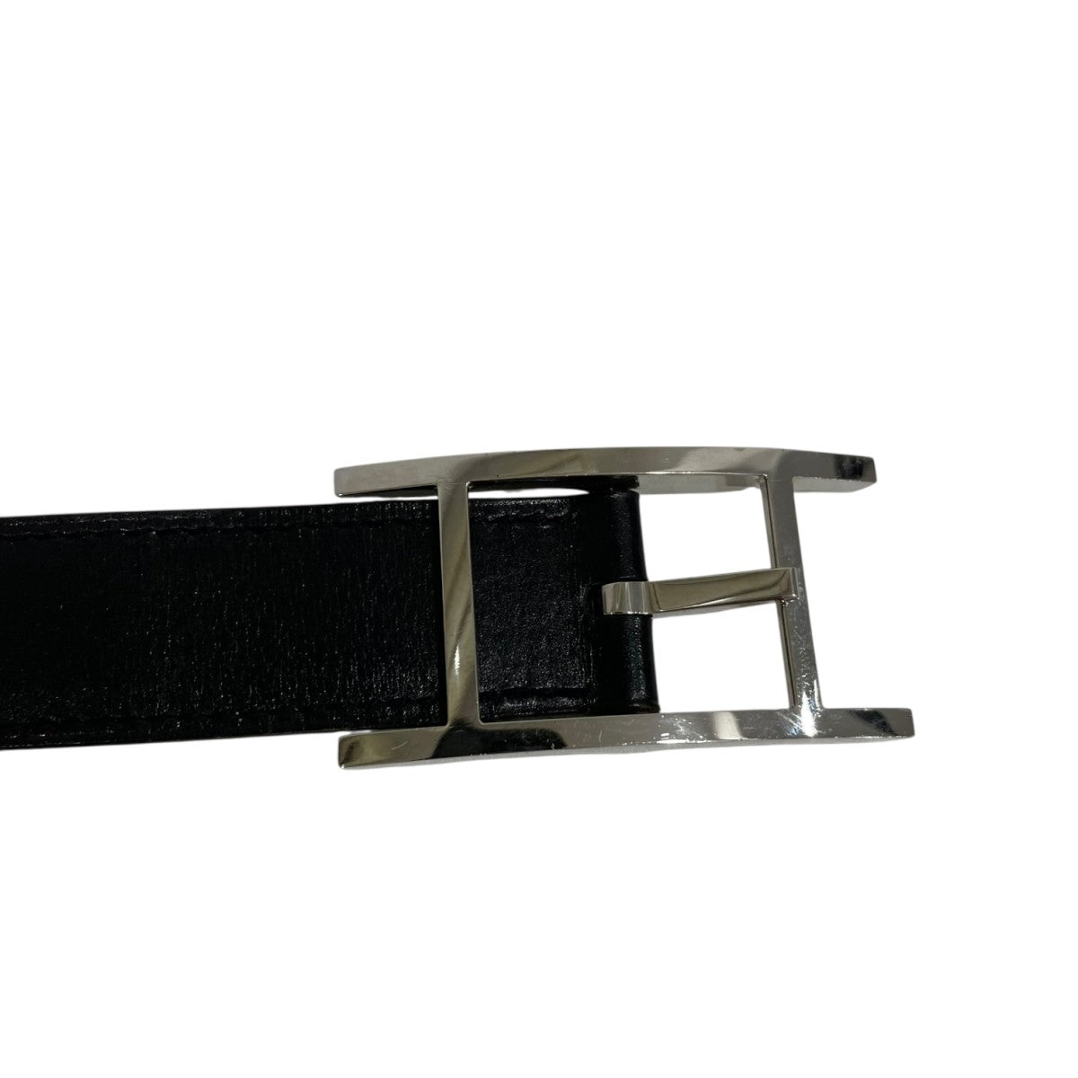 HERMES ブラック/ブルー　リバーシブルレザー ベルト 76 HERMES ブラック/ブルー リバーシブルレザー ベルト 76 HERMES