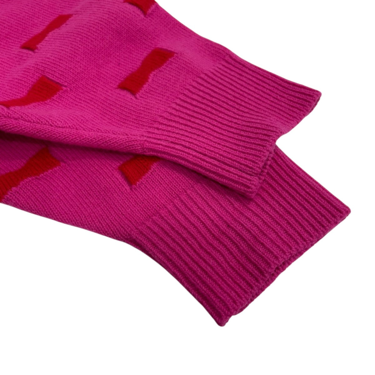 リボンジャカードニット