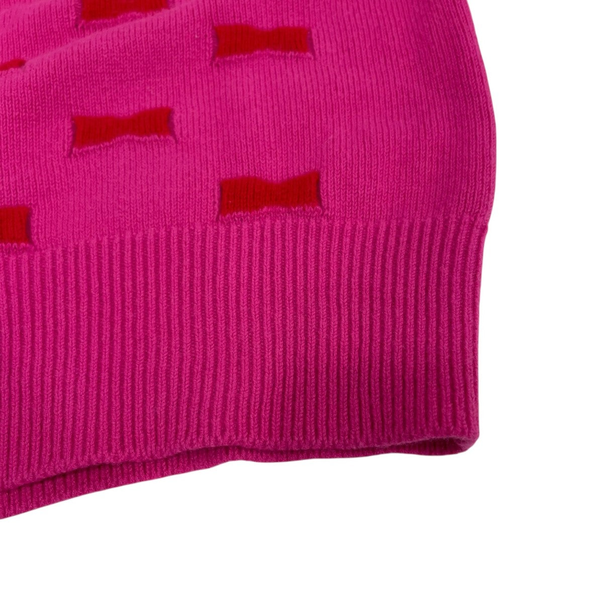 リボンジャカードニット