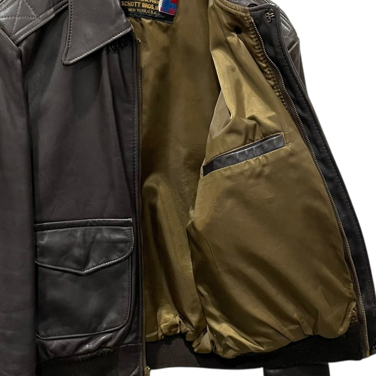 Schott 44-48ぐらい A-2 レザー ボア フライトジャケット Schott 44-48ぐらい A-2 レザー ボア フライトジャケット - メルカリ