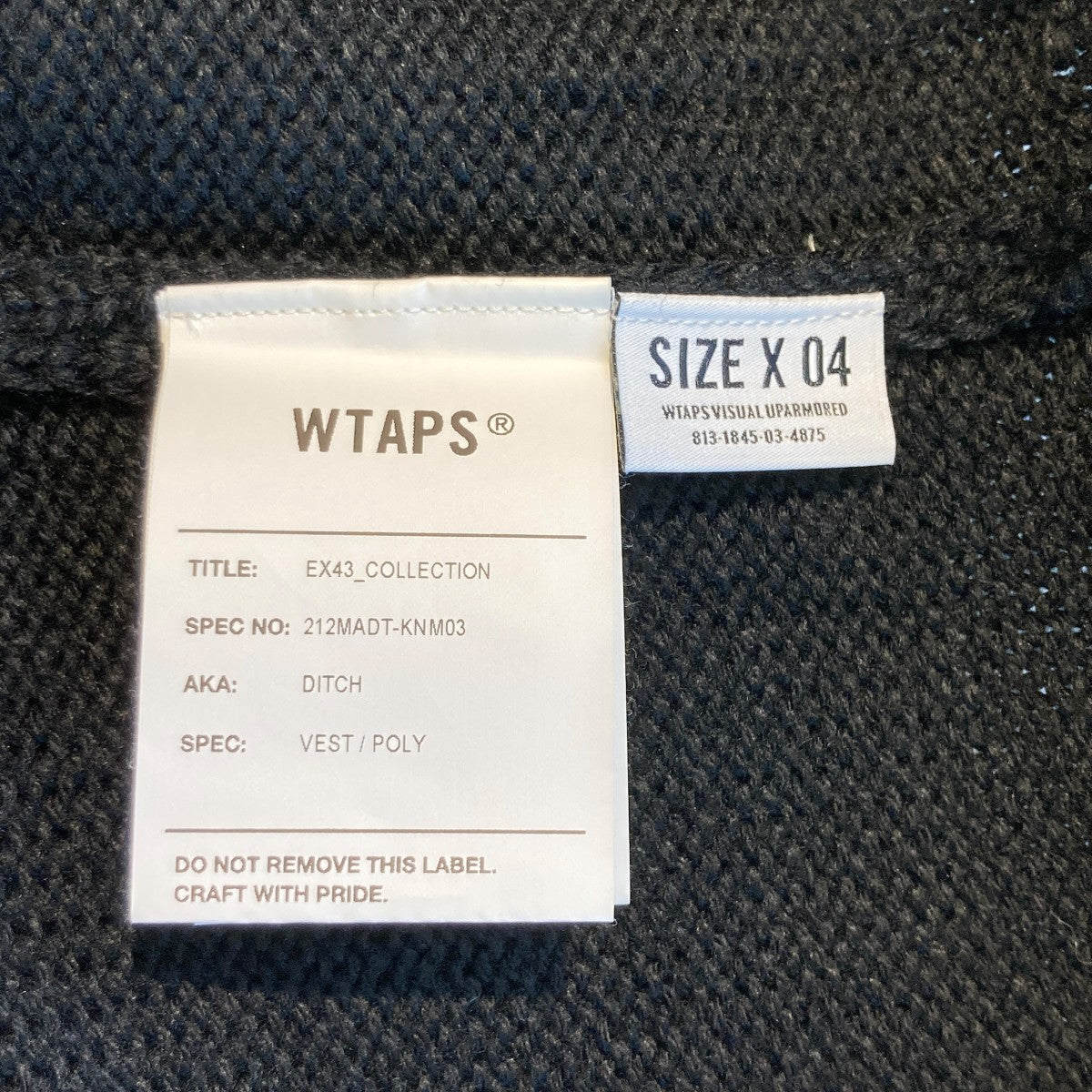WTAPS 21AWニットベスト212MADT-KNM03 古着・中古-5枚目のアイテム画像
