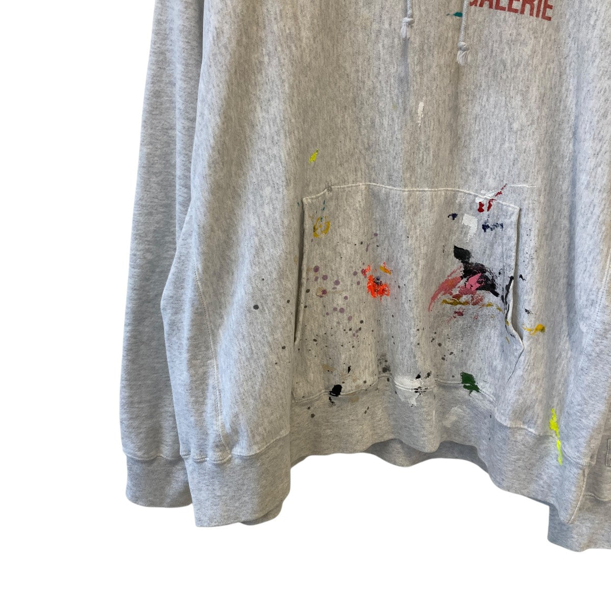 GALLERY DEPTギャラリーデプト　ペイントフーディパーカーグレー 関税・送料込 GALLERY DEPT. ハンドペイント グレー パーカー (GALLERY