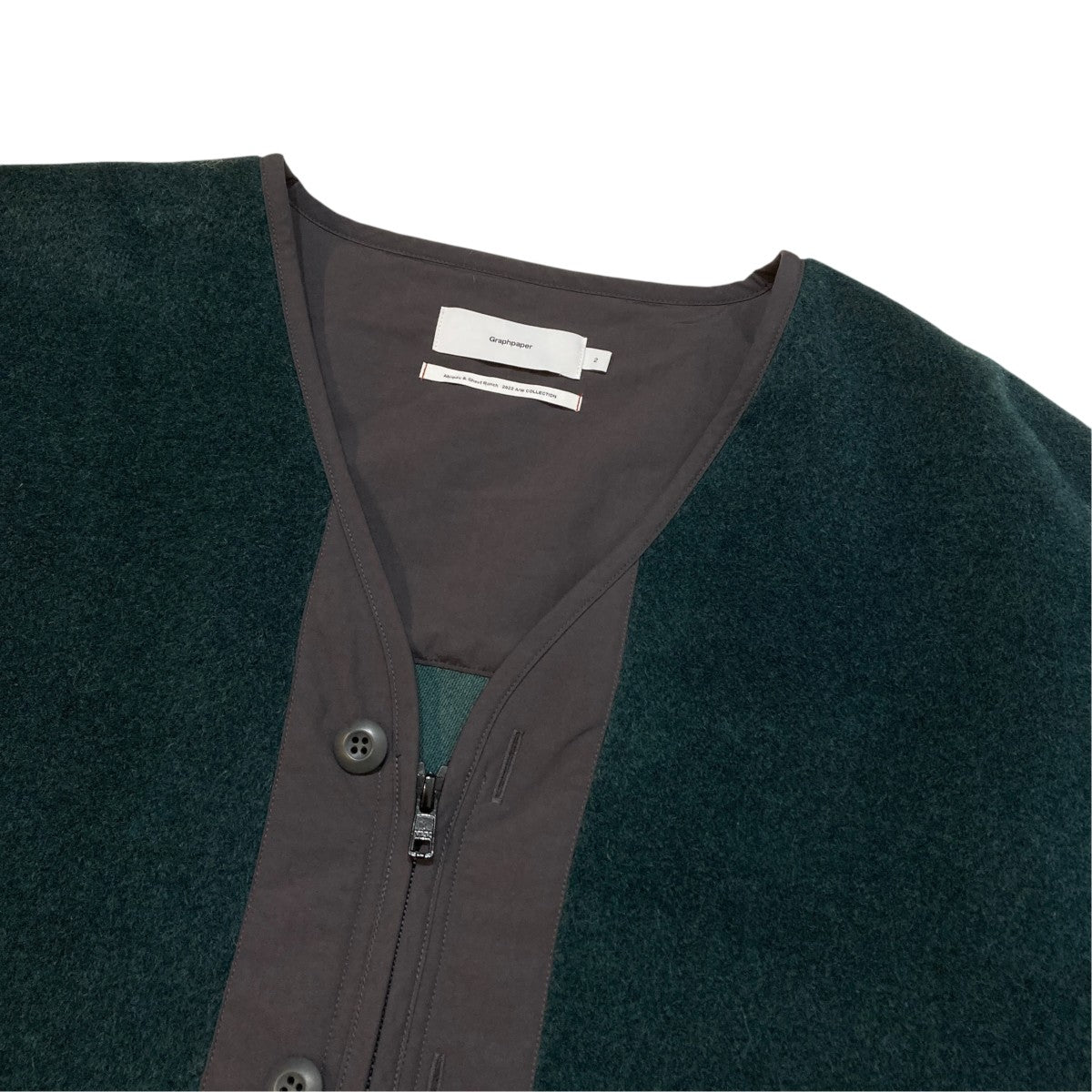 Wool Alpaca Boa Collarless Blousonウールアルパカ ボア カラーレスブルゾンGM223-30221