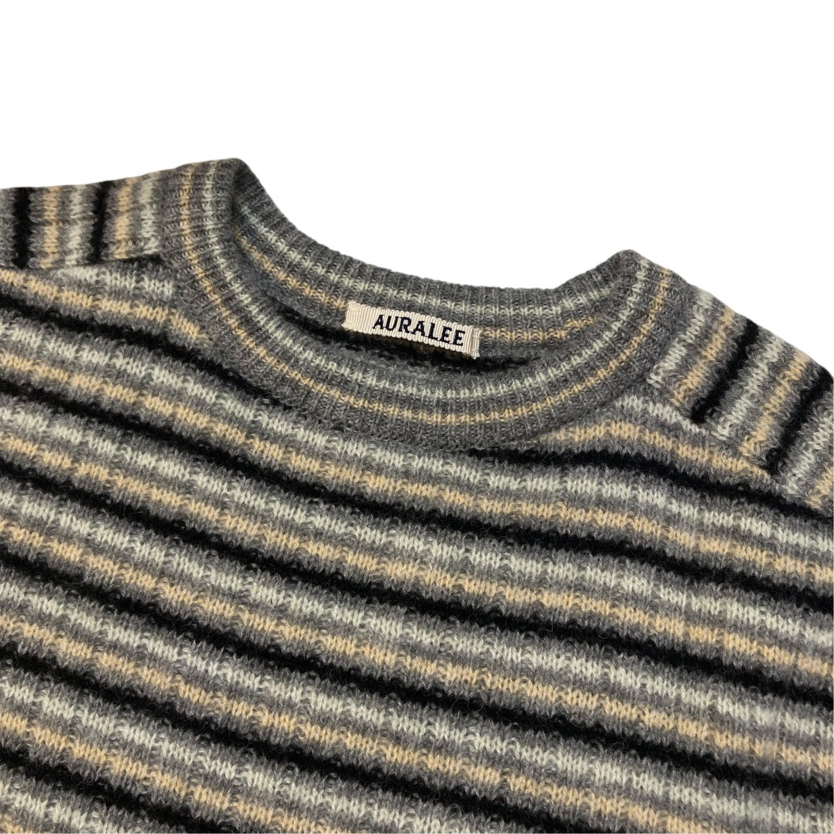 SHETLAND WOOL CASHMERE RIB KNIT P OクルーネックニットA25AP01SB