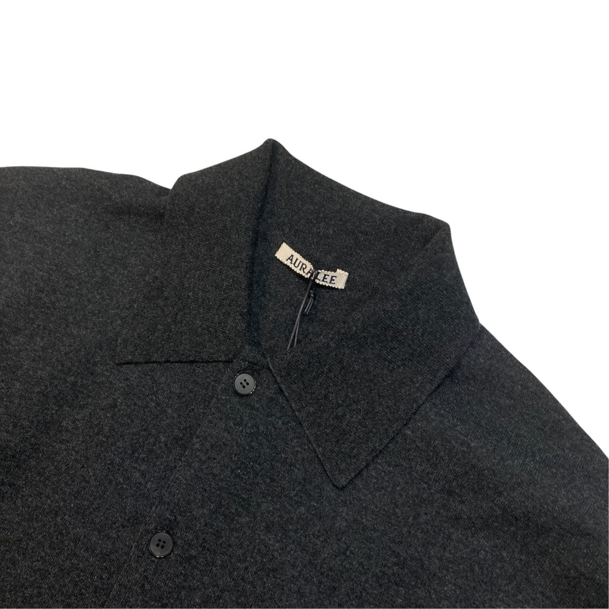 HIGH TWIST WOOL KNIT SHIRT CARDIGANニットポロシャツA25AC01CK