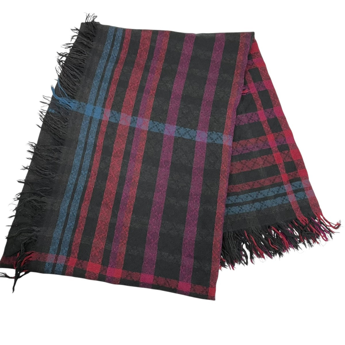 GUCCI(グッチ) 大判ストールマフラー ブラック×レッド｜【公式