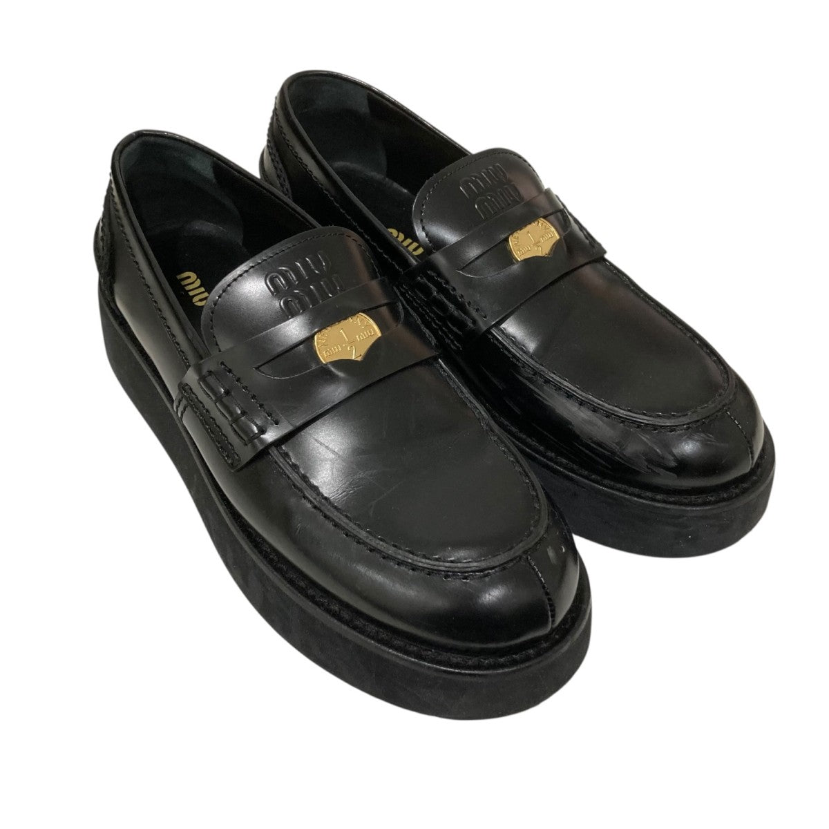 MIU MIU プラットフォーム ペニーローファーローファー5D175E 古着・中古-1枚目のアイテム画像