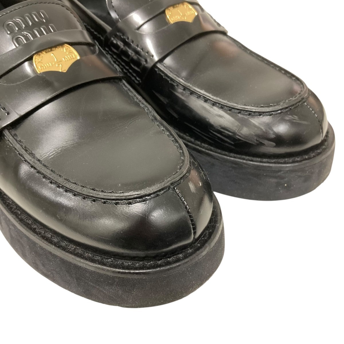 MIU MIU プラットフォーム ペニーローファーローファー5D175E 古着・中古-2枚目のアイテム画像