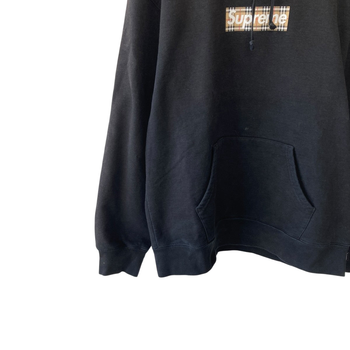 BURBERRY×Supreme 22SSBox Logo Hooded Sweatshirtプルオーバーパーカー 古着・中古-4枚目のアイテム画像