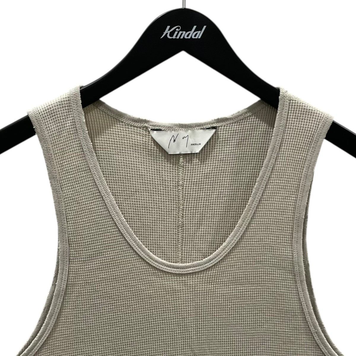 ANCELLM(アンセルム) 24SS ダメージ加工タンクトップ DAMAGE WAFFLE