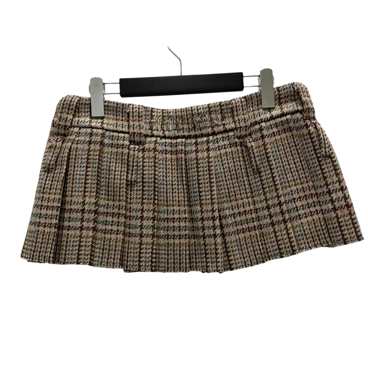 MIU MIU(ミュウミュウ) プリーツミニスカートMG1854 MG1854 ベージュ