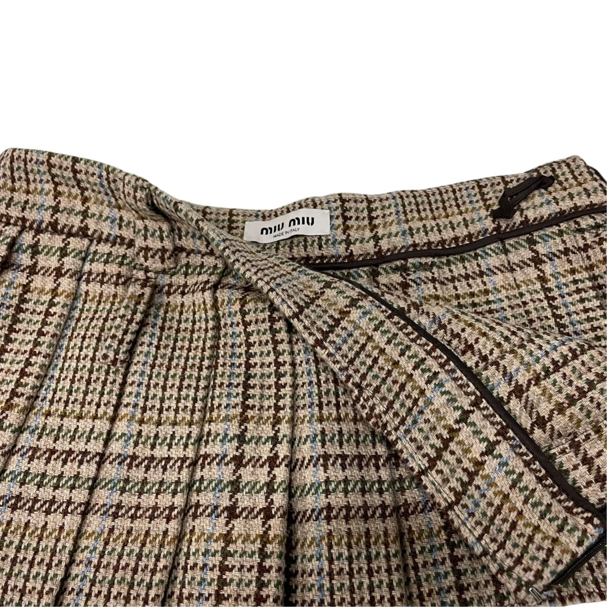 MIU MIU(ミュウミュウ) プリーツミニスカートMG1854 MG1854 ベージュ