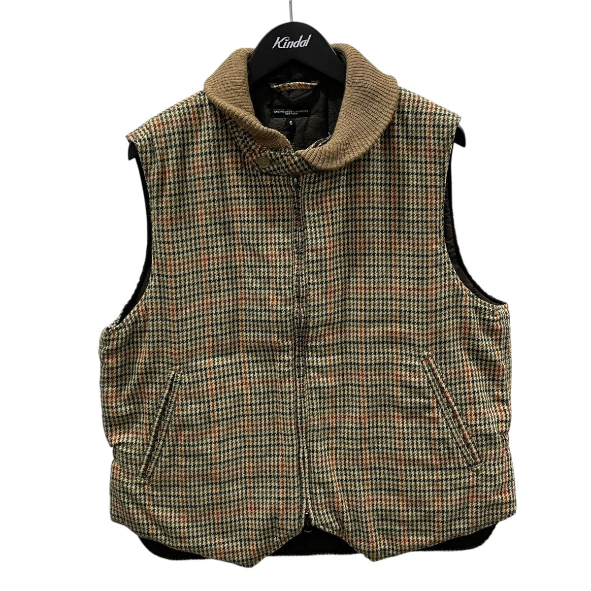 23AW ガンクラブチェック柄ジップアップ中綿ベスト LL Vest - Acrylic Wool Gunclub Check