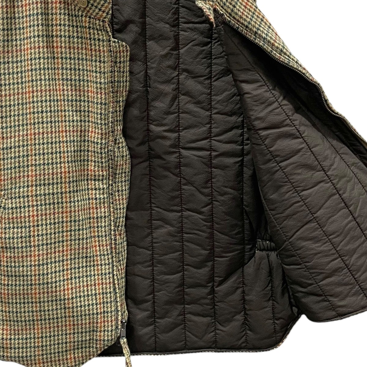 23AW ガンクラブチェック柄ジップアップ中綿ベスト LL Vest - Acrylic Wool Gunclub Check