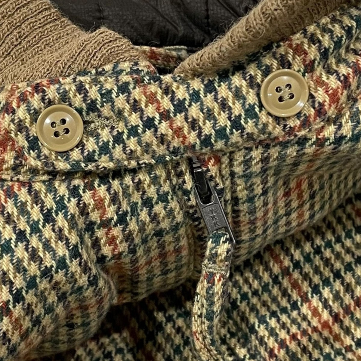 23AW ガンクラブチェック柄ジップアップ中綿ベスト LL Vest - Acrylic Wool Gunclub Check