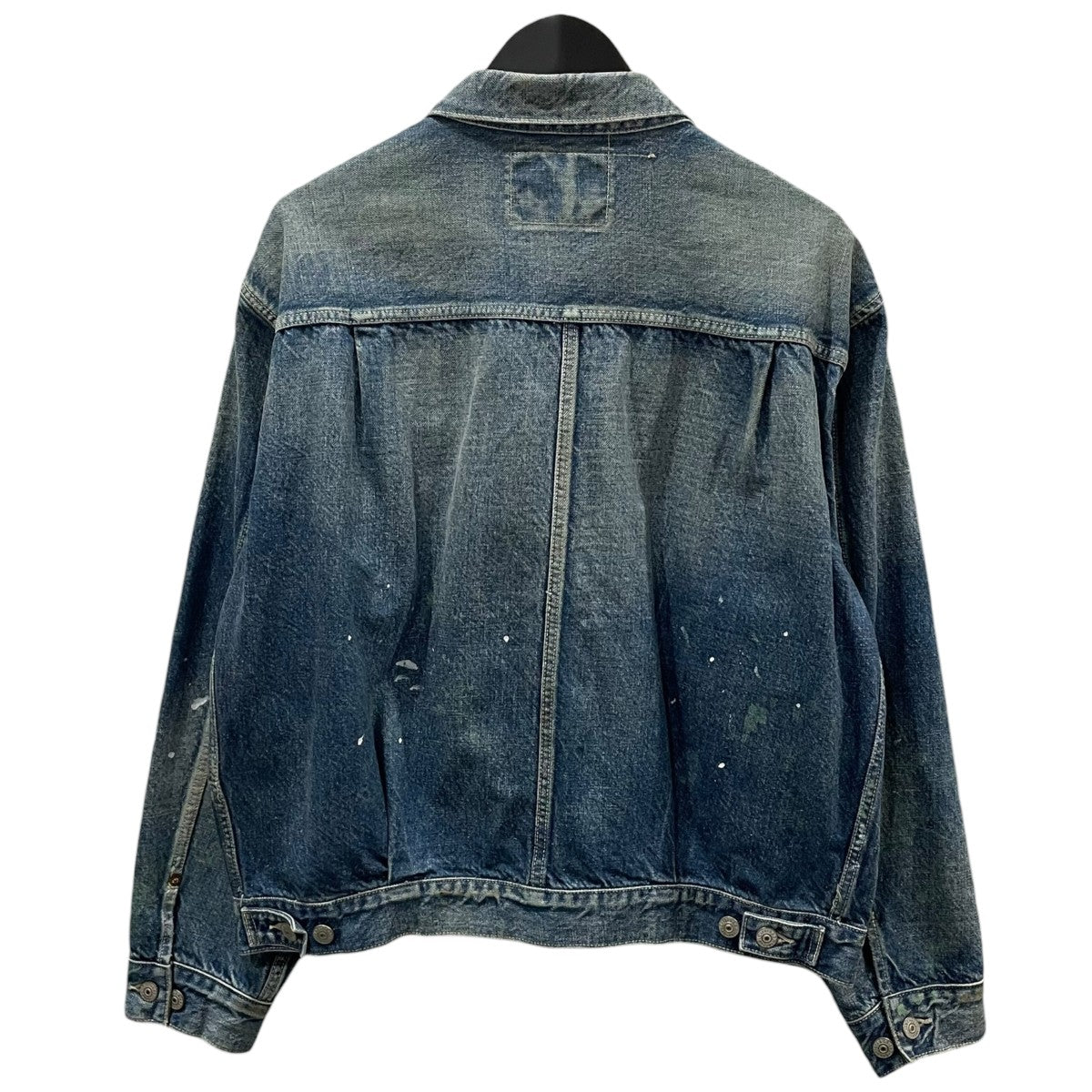 25SS 加工デニムジャケット RECYCLED WASTE SUVIN COTTON YARN 14oz． DENIM JACKET VINTAGE WASHED GL15674H