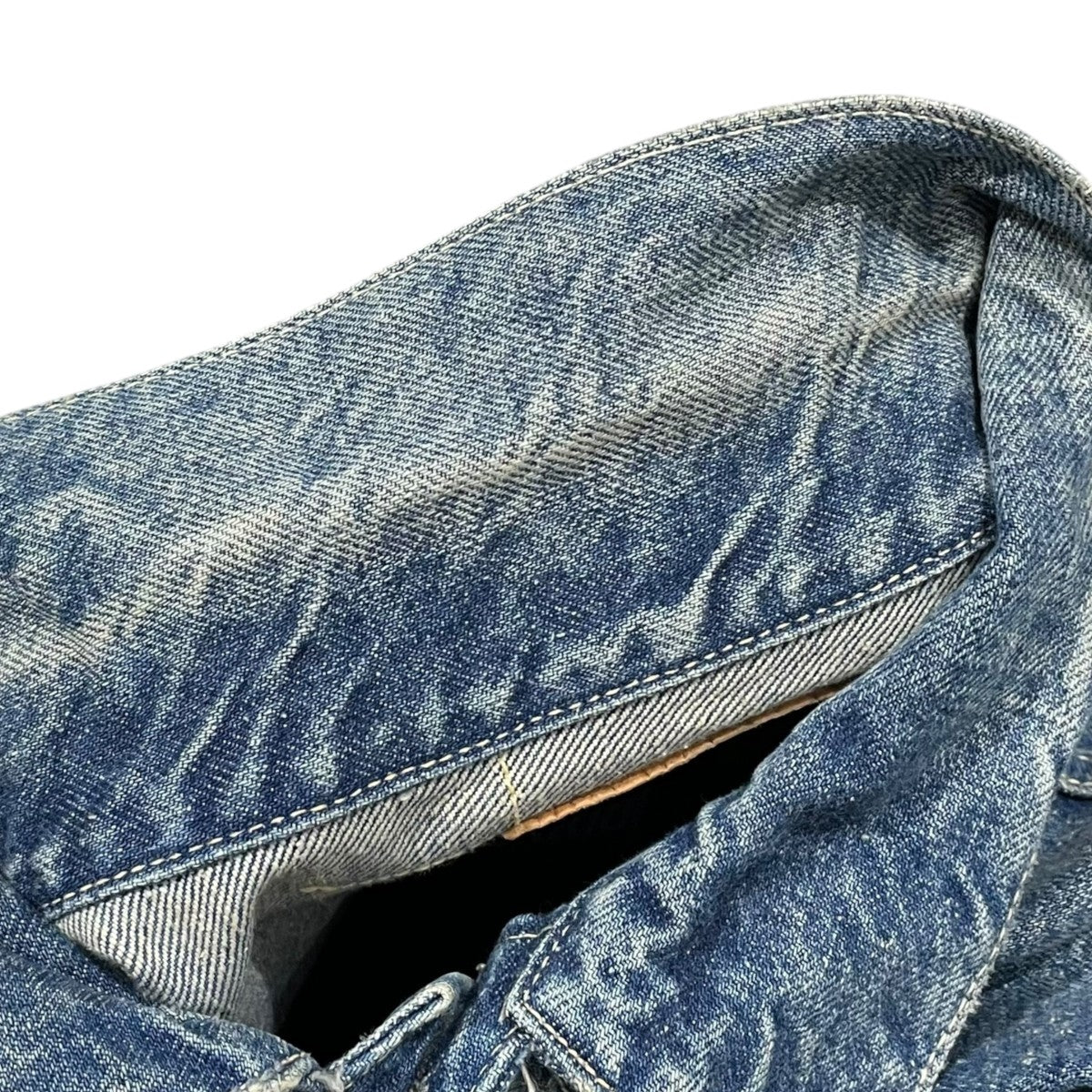 25SS 加工デニムジャケット RECYCLED WASTE SUVIN COTTON YARN 14oz． DENIM JACKET VINTAGE WASHED GL15674H