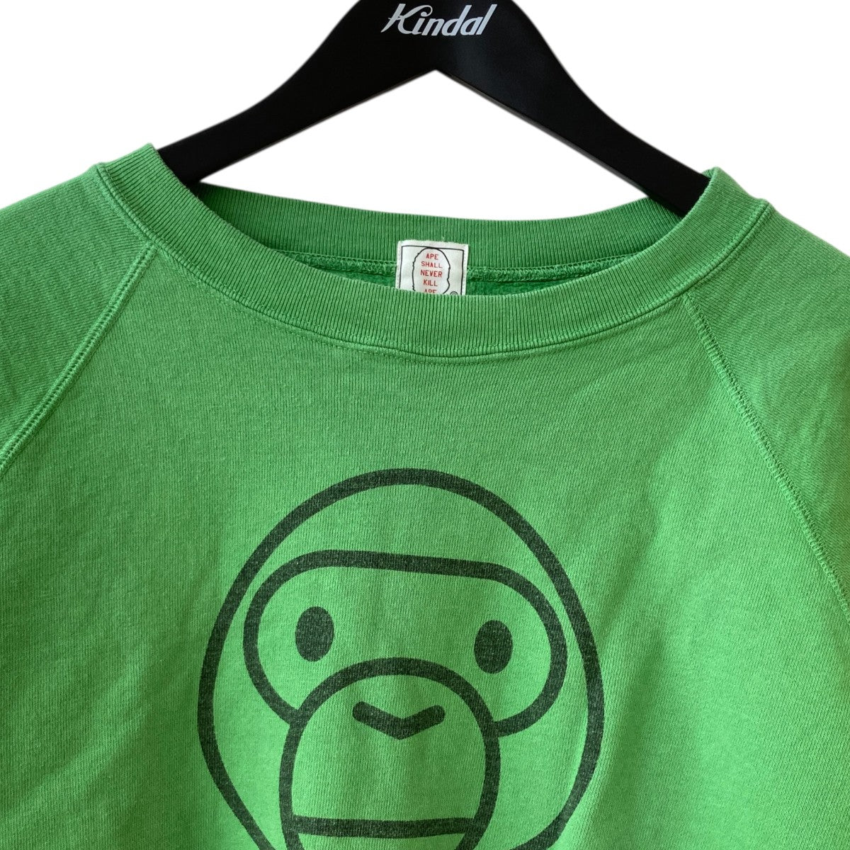 A Bathing Ape グリーン トレーナー M A BATHING APE CHIMP GIRLスウェットトレーナー グリーン サイズ L