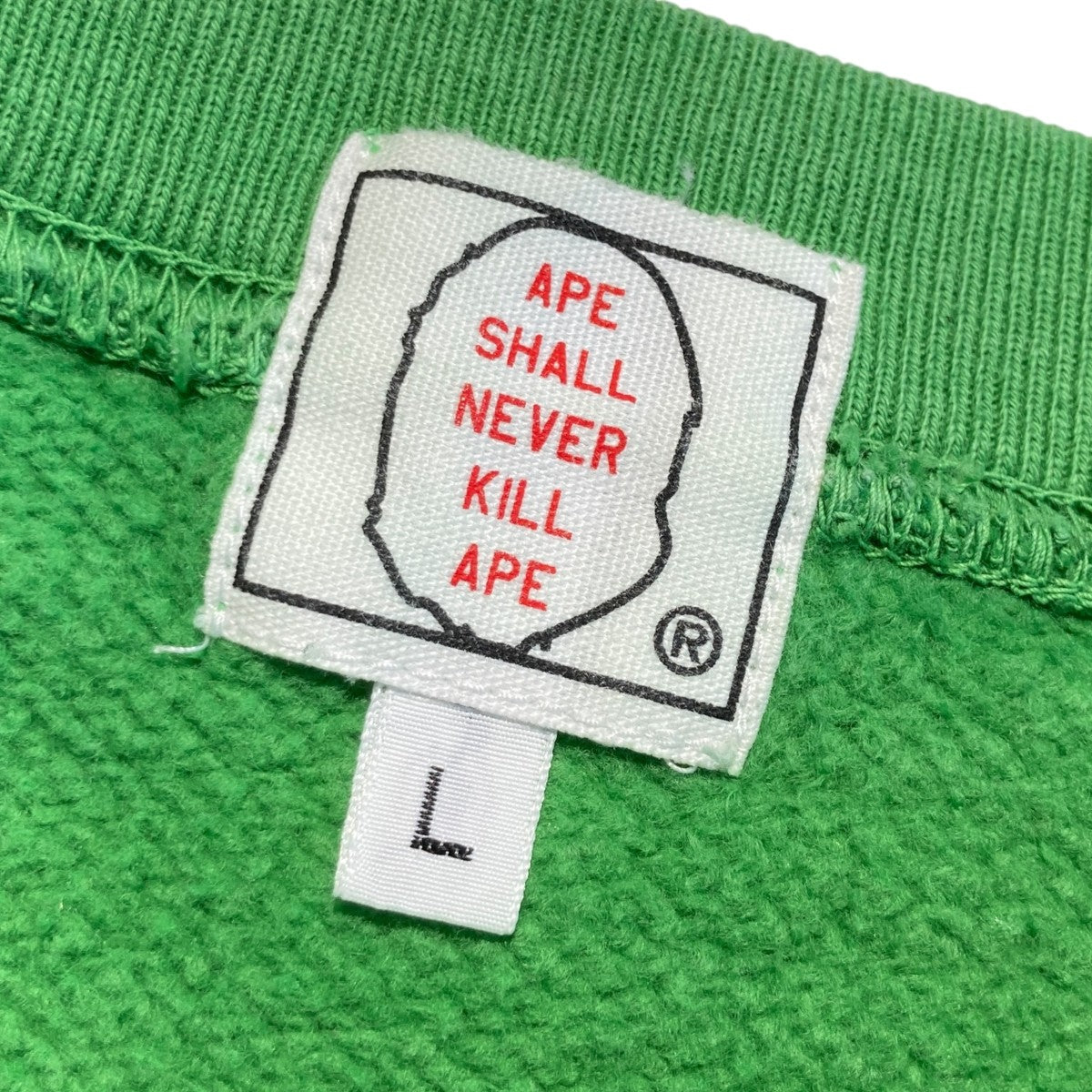 A BATHING APE CHIMP GIRLスウェットトレーナー グリーン サイズ L