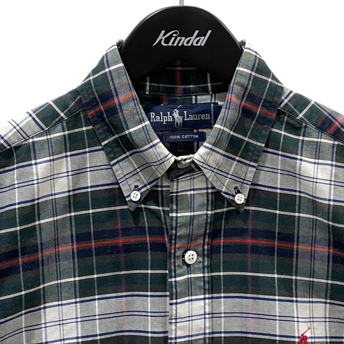 RALPH LAUREN チェック柄ボタンダウン半袖シャツ 古着・中古-3枚目のアイテム画像