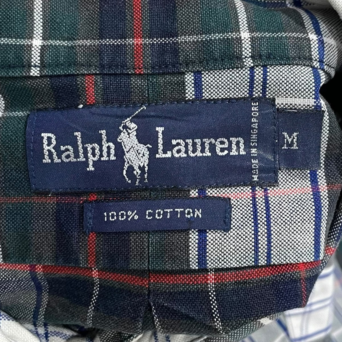RALPH LAUREN チェック柄ボタンダウン半袖シャツ 古着・中古-5枚目のアイテム画像