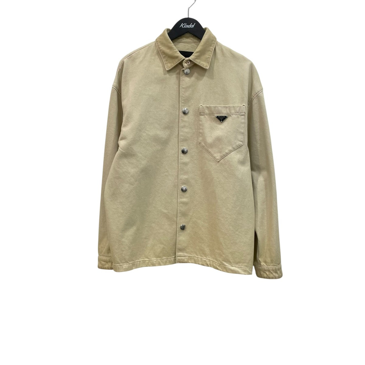 PRADA トライアングルロゴ コットンヴィンテージ デニム シャツGEC066 古着・中古-1枚目のアイテム画像