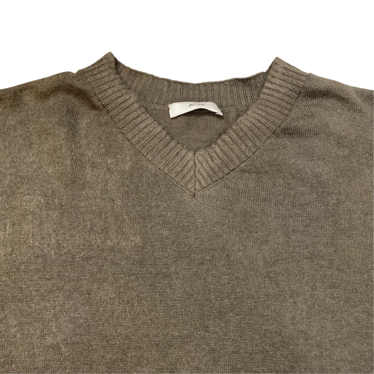 LINEN WOOL BRUSHED V-NECK SWEATERニット8029640